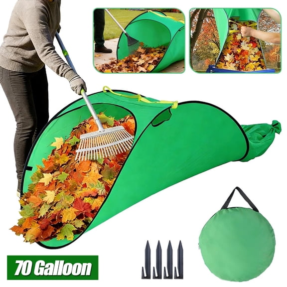 IC ICLOVER Leaf Collector, Upgraded Large Portable Pop Up Lawn and Leaf Bags, Foldable Leaf Pick Up Tools Reusable Yard Waste Bags for Leaves Lawn Trash