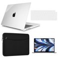 thumbnail image 1 of IC ICLOVER for MacBook Air 13.6 inch Case 2025 2024-2022 M4 A3240 M3 A3113 M2 A2681, Plastic Hard Snap on Shell& Sleeve Bag& Keyboard Cover& Screen Film for Newest Macbook Air 13 inch Touch ID, Clear, 1 of 8