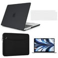 thumbnail image 1 of IC ICLOVER for MacBook Air 13.6 inch Case 2025 2024-2022 M4 A3240 M3 A3113 M2 A2681, Plastic Hard Snap on Shell& Sleeve Bag& Keyboard Cover& Screen Film for Newest Macbook Air 13 inch Touch ID, Black, 1 of 8
