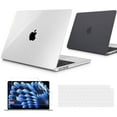 thumbnail image 1 of IC ICLOVER for MacBook Air 15 inch Case 2025 2024 2023 A3241 M4 A3114 M3 A2941 M2 Chip, Plastic Hard Snap on Shell Case & Keyboard Cover & Screen Protector for Macbook Air 15.3 inch Touch ID, Clear, 1 of 10