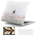 thumbnail image 1 of IC ICLOVER for MacBook Air 13 inch Case A3240 A3113 A2681 (2025 2024 2023 2022 Release), Snap on Hard Shell & Keyboard Cover & Screen Film for MacBook Air 13.6" M2 M3 M4 Chip, Wildflower, 1 of 8