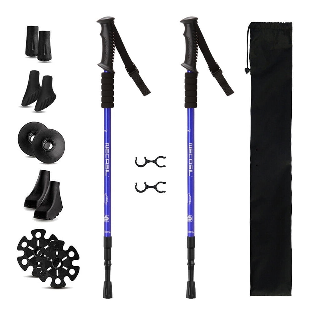 Ozark Trail Brand Aluminum Adjustable Quick Lock Trekking Poles with Cork Grip 2 Hiking Poles Walmart