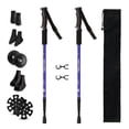 thumbnail image 1 of IC ICLOVER Pair 2 Trekking Walking Hiking Sticks Poles Quick Lock Adjustable Alpenstock 25.5" to 64.9" for All Heights, Durable & Lightweight Aluminum, Blue, 1 of 9