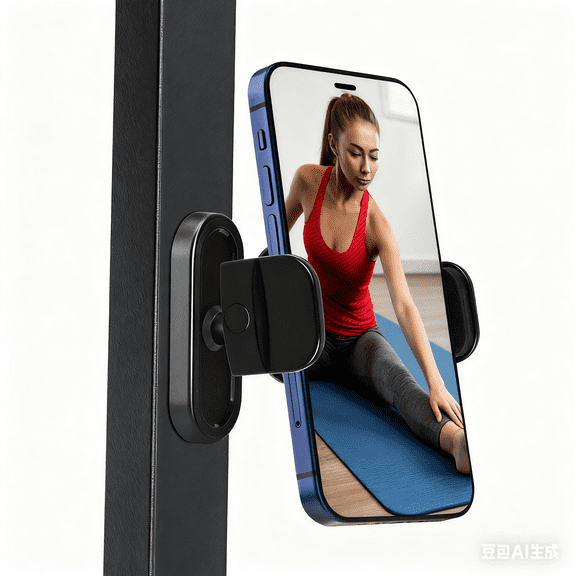 IC ICLOVER Portable Gym Magnetic Phone Holder with Magnet Base Attach to Metal Surface, 360 Adjustable Gym Magnet Phone Mount for All Smartphones