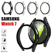 IC ICLOVER for Samsung Galaxy Watch 7 40mm Bumper Case Matte Built in Screen Protector Clear Hard Protective Cover, Shock Adsorption Drop Protection Full Cover Black