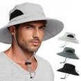 thumbnail image 1 of Waterproof Sun UPF 50+ Bucket Hat for Men Women, IC ICLOVER UV Protection Packable Brimmed Boonie for Fishing Hiking Outdoor Cap - Light Gray, 1 of 8
