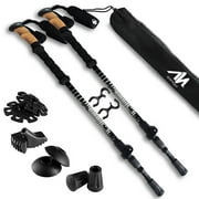 IC ICLOVER Trekking Poles - Carbon Fiber with Cork Grip, Collapsible Hiking Poles for Backpacking Gear - Pair of 2 Walking Sticks for Hiking