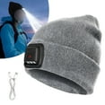 thumbnail image 1 of IC ICLOVER Unisex Beanie Hat with Light, Rechargeable Warm Knitted Cap, Light Up Hat Winter Gifts for Men Women, Gray, 1 of 9