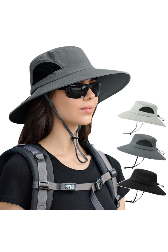 Waterproof Bucket Hat for Women and Men - UV Protection Beach Sun Hat Fishing Safari Boonie Packable Hat - Gray