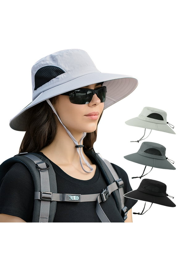 Waterproof Bucket Hat for Women and Men - UV Protection Beach Sun Hat Fishing Safari Boonie Packable Hat - Light Gray