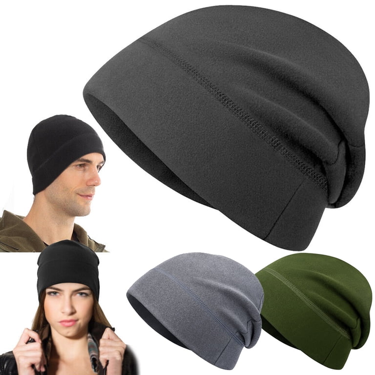 Winter Thermal Fleece Skull Cap Helmet Liner - Windproof Beanie - One Size