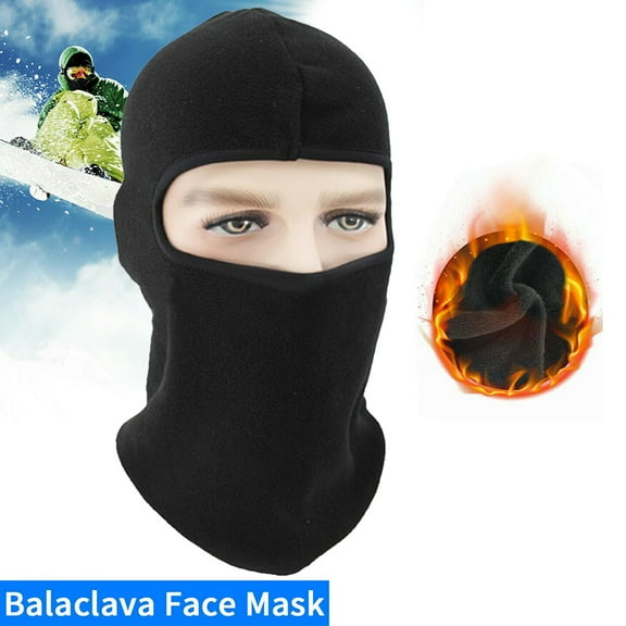 IC ICLOVER Winter Neck Warmer Hat Warmer Face Cover Windproof Balaclavas for Men Women Fleece Balaclava Thermal Hat Full Face Neck Beanie Ski Cap for Cycling Outdoors Sports Black