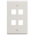 thumbnail image 1 of ICC IC107F04WH ABS Plastic 1-Gang 4-Port Classic Configurable Flat Traditional Faceplate White, 1 of 3