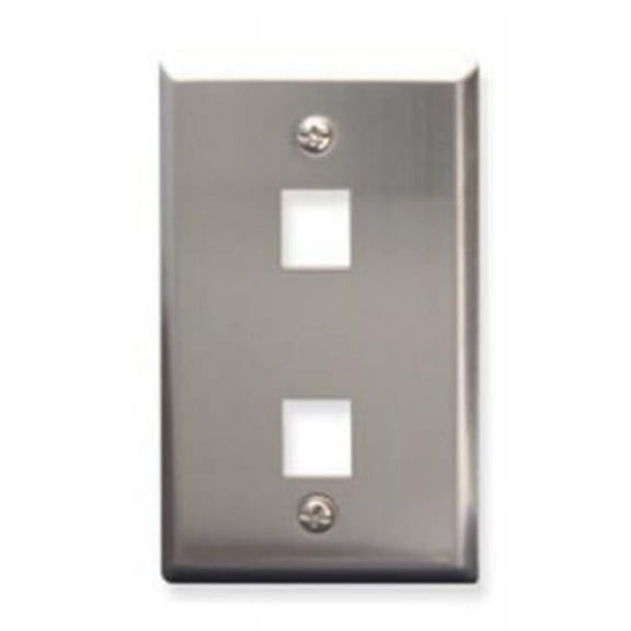 ICC IC107Sf2SS Modular Face-Plate, 1-Gang, 2-Port, Wall-Plate, Stainless Steel