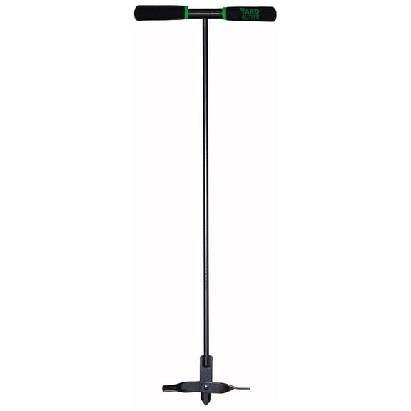 ICA-36 Compost Aerator - Lawn Care Tool for Aerating - Long-Handled - Power-Coated Steel Construction - Comfortable Cushioned Handles Garden Tool - Easy to Use