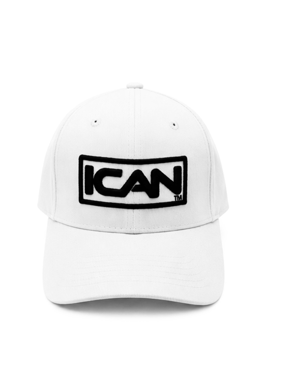 Adult 3D Embroidered Logo Cotton Cap - White