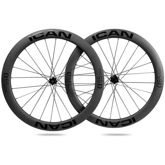 ICAN Alpha 55 Disc Carbon Road Bike 55mm Depth Tubeless Ready Wheelset 25mm Width 1730g