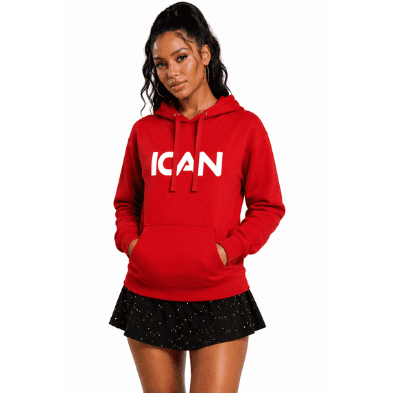 ICAN Pro Club 3-End Fleece Hoodie - Red, Size M