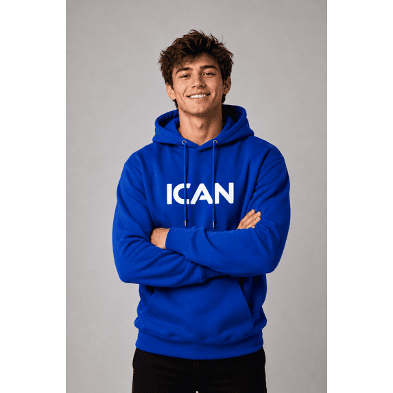 ICAN Pro Club 3-End Fleece Hoodie - Royal Blue, Size S