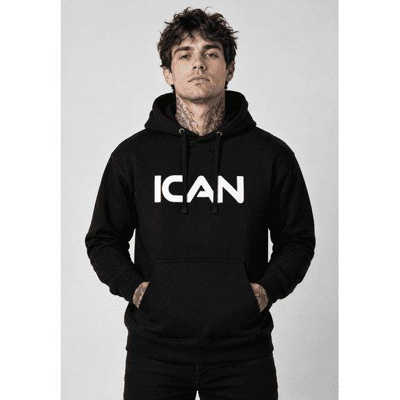 ICAN Pro Club Pullover Hoodie - Black, Size S