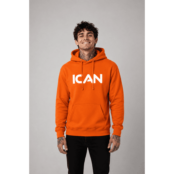 ICAN Pro Club Pullover Hoodie - Orange, Size L