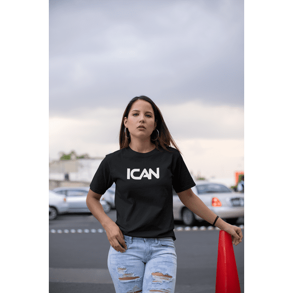 ICAN Signature Unisex Adult Cotton T-Shirt - Black, Size XL