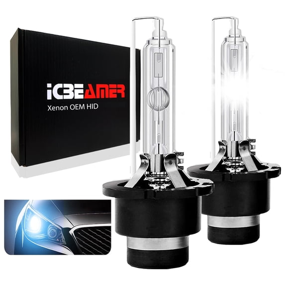 ICBEAMER 10000K D2S D2C D2R Xenon Factory HID Replacement for 66040 66240 85122 OEM Headlight Low beam Light bulbs Lamp [Color: Blue]