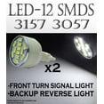 thumbnail image 1 of ICBEAMER 12 LED 3056, 3156, 3157, 3356, 3456 White Front Turn Singal Light Bulbs 2pcs, 1 of 6