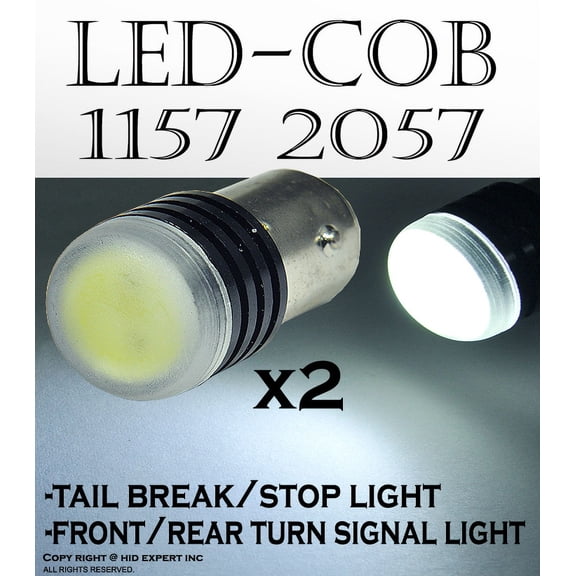 ICBEAMER 1pair 1157 White COB Nonpolar Bulbs Tail Brake/Stop Light Fast Ship