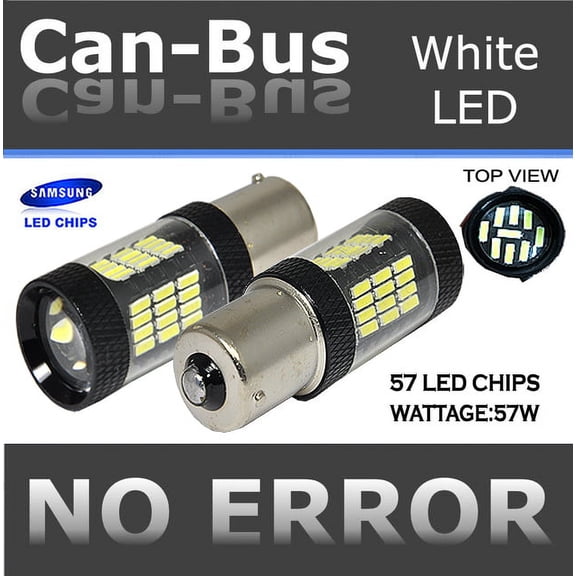 ICBEAMER 2 PCS Canbus WHITE 1156 57 LED ICBEAMER LED CHIPS