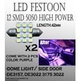 thumbnail image 1 of ICBEAMER 2 x Purple 42mm DE3175 DE3022 12-SMD LED Bulbs For Dome Light, 1 of 7