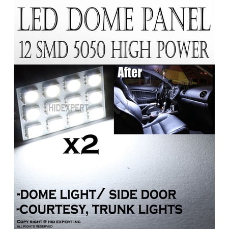 ICBEAMER 2x White 12-SMD LED Panel High Power Lights Interior Map/Dome/Door Light Fast Shipping