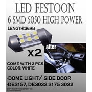 ICBEAMER 3022 6-SMD Car Lamp Festoon 2pcs 36mm White LED Car doom Light Bulbs wenc