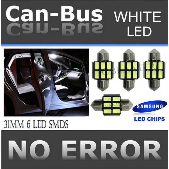 ICBEAMER 4 pcs Canbus 31mm LED Car Bulbs 6-SMD ICBEAMER chips White Doom /License Plate