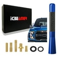 thumbnail image 1 of ICBEAMER 5" 127 mm Aluminum Blue w/ Real Carbon Fiber Universal AM/FM Radio Antenna Screw-in Stubby Aerial Replacement, 1 of 9