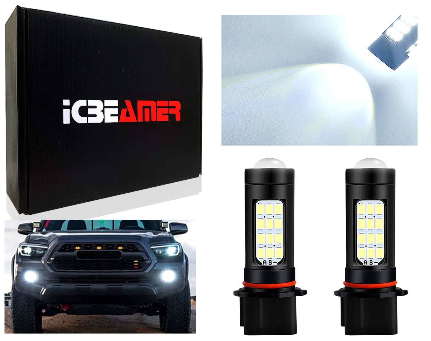 ICBEAMER 80W 12277 P13W LED Fog light Bulbs - Daytime Running Lights ...