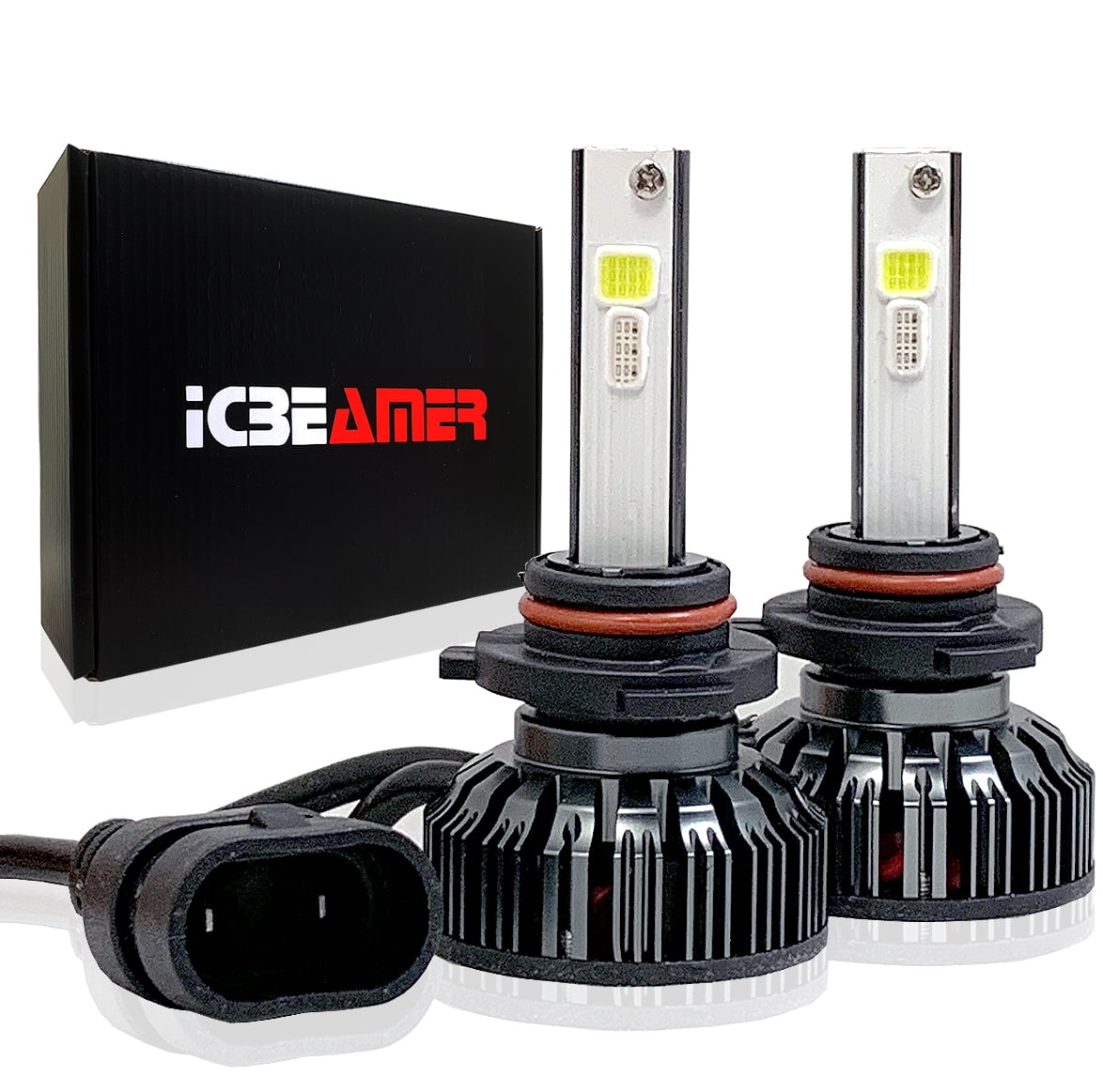 ICBEAMER 9006 HB4 Canbus 7200lm LED+ RGB Headlight Daytime Running ...