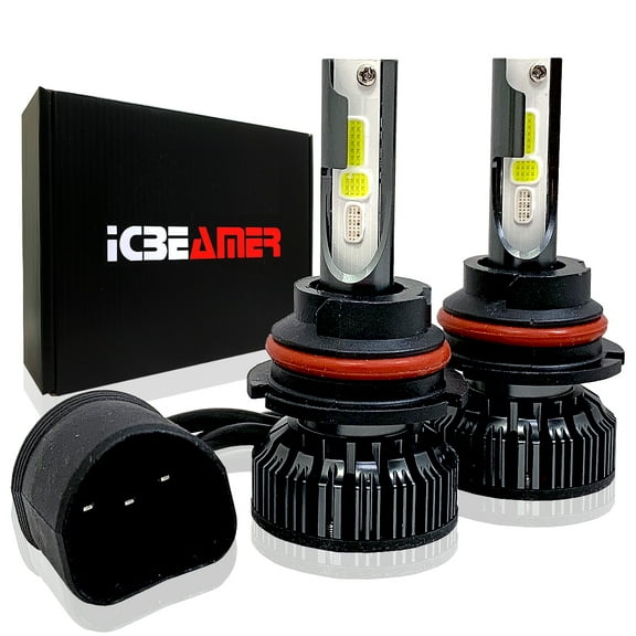 ICBEAMER 9007 HB5 Canbus LED COB Driving Headlight RGB Daytime Running Light Replace Halogen bulb control Smartphone App