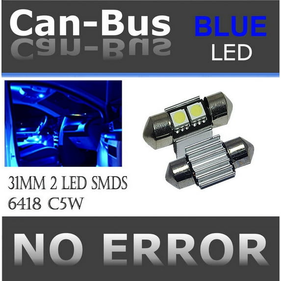 ICBEAMER Canbus Doom 31 mm 2 LED BLUE COLOR License Plate or Interior Doom Light