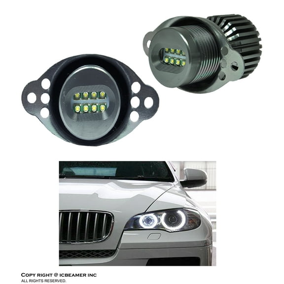 ICBEAMER E90,E91,LCI Fit BMW Angel Eye Halo Ring LED Bulbs WHITE color (ONLY WORKS on NON PROJECTOR HEADLIGHT)