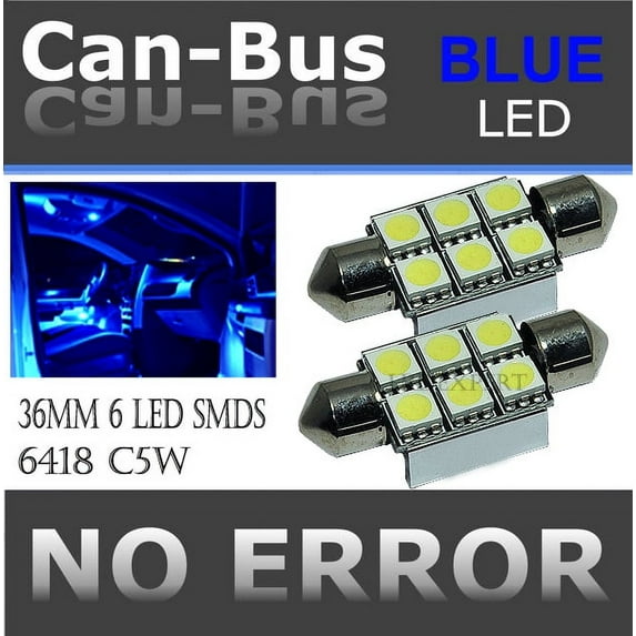 ICBEAMER FESTOON 36 mm 6 LED BLUE COLOR License Plate or Interior Doom Light