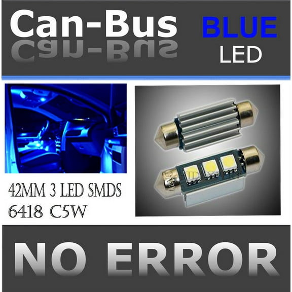 ICBEAMER FESTOON 42 mm 3 SMD Blue COLOR License Plate or Interior Doom Side Door Light