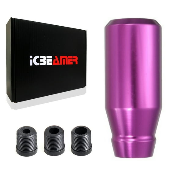ICBEAMER Purple Aluminum Shift Knob, Fit Automatic and 4, 5 and 6 Speed Manual Transmission Vehicles, Interior Car Gear Lever Stick Shift Handle Automotive Replacement Parts, 1 Piece