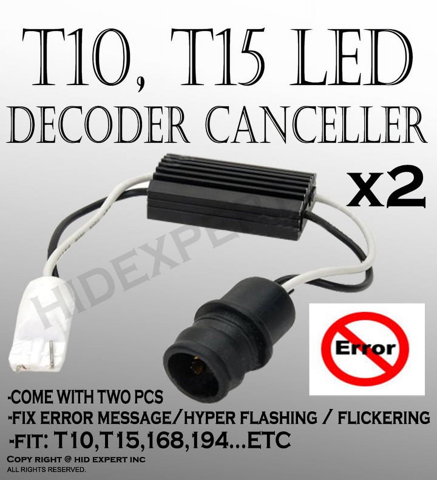 2X T10 194 168 LED Decoder Turn Signal CANBUS Error Free Load Resistor  Canceller