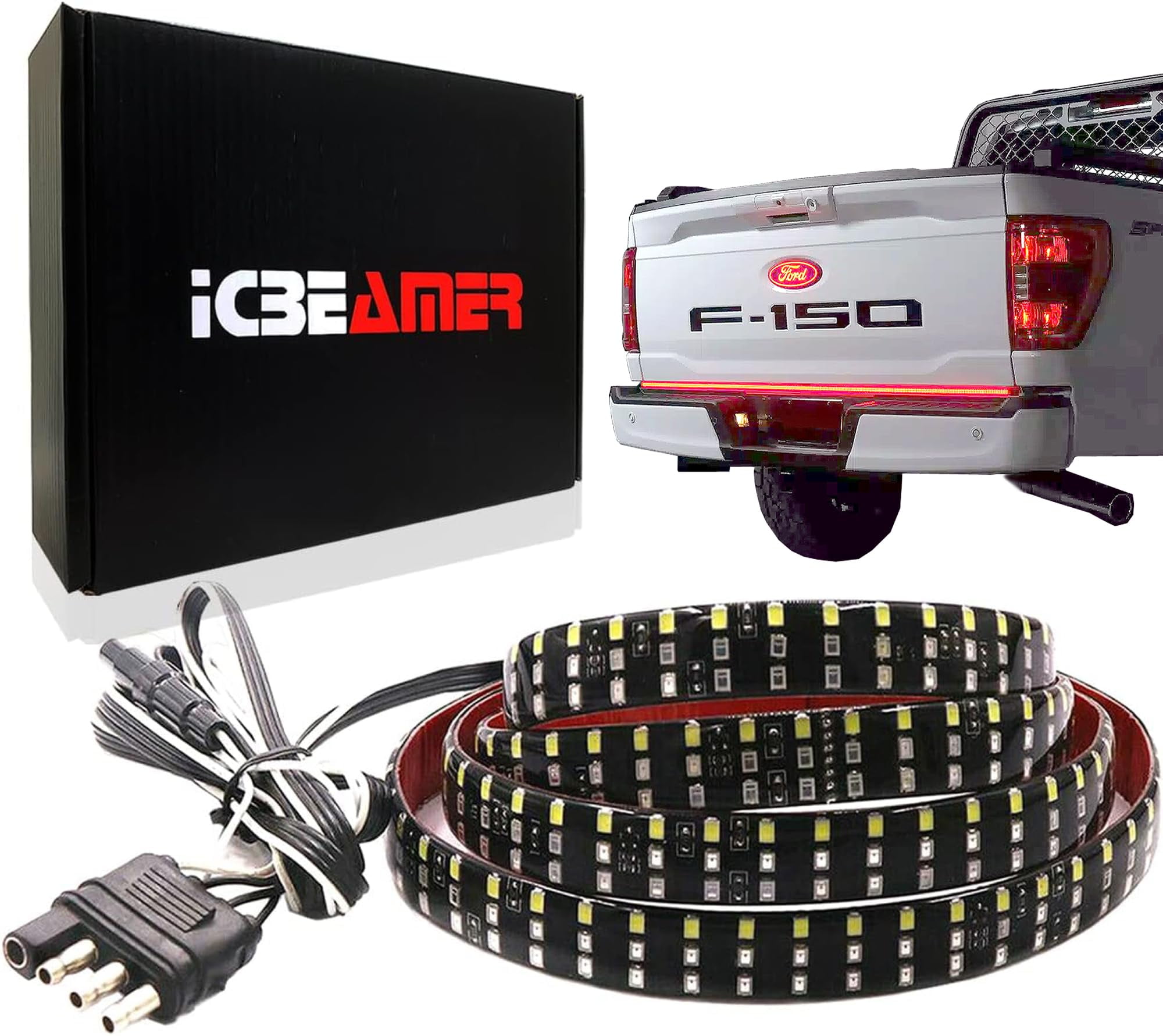 ICBEAMER Triple Row 60 AIF4 inch 504 pcs LED up/Truck Tailgate Light