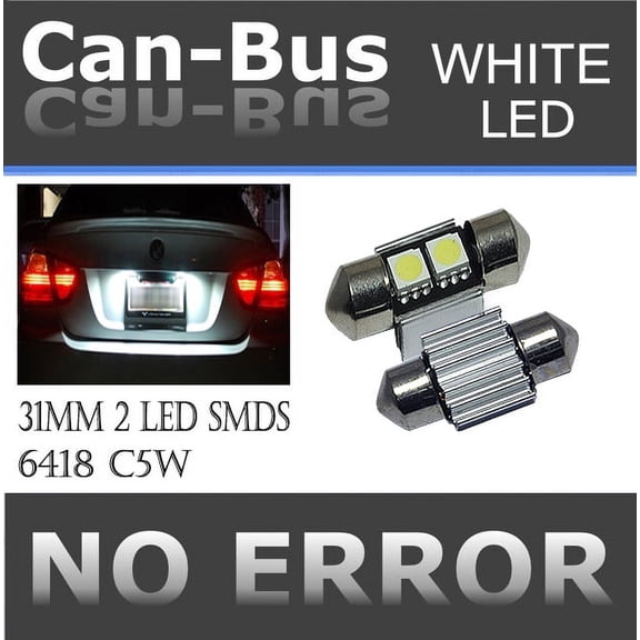 ICBEAMER canbus doom 31 mm 2 LED WHITE COLOR License Plate or Interior Doom Light