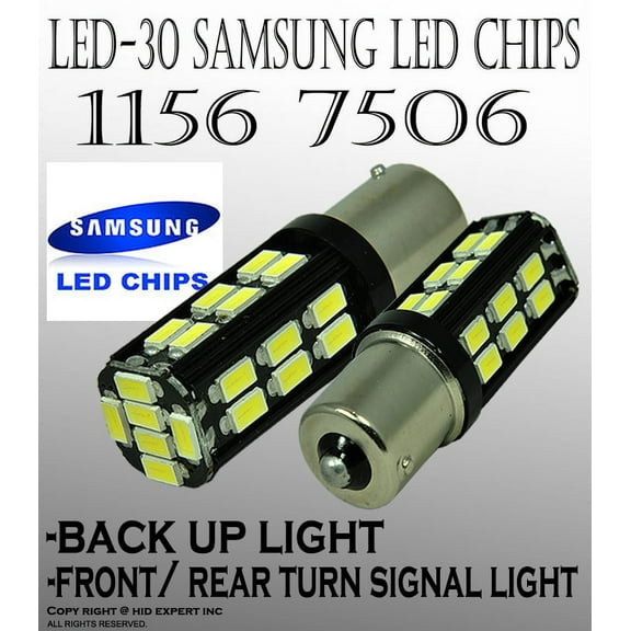 ICBEAMER x2 1156 ICBEAMER LED Chips Direct Replac Socket Turn Signal Light White 30 LED Bulbs