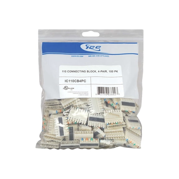 ICC ICC-IC110CB4PC 110 Connecting Block, 4-Pair, 100 PK -