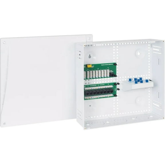 ICC ICC-ICRESDP14K 14 in. Plastic Wiring Enclosure Voice Data & Video Combo with Cover, White