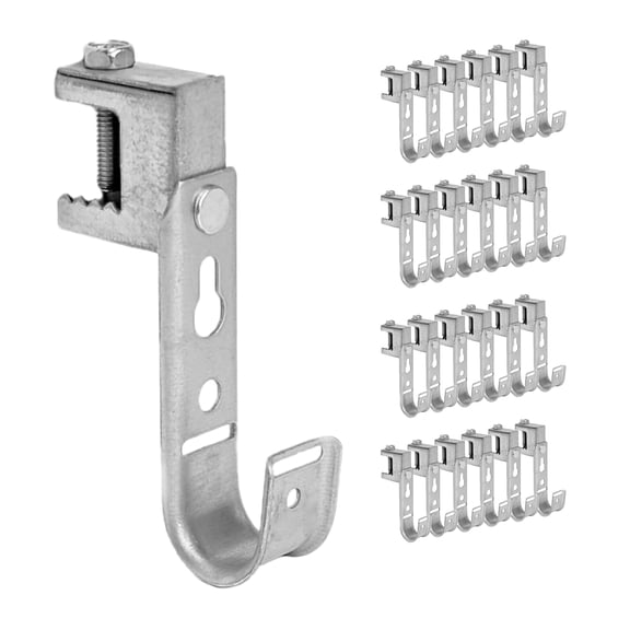 ICC Beam Clamp J Hook 3/4 Without Retainer Clip - Galvanized Steel Cable Management Hooks for Hanging Cable to Beams - Rust-Resistant, EIA and TIA Compliant - 3/4 Inch 25 Pack
